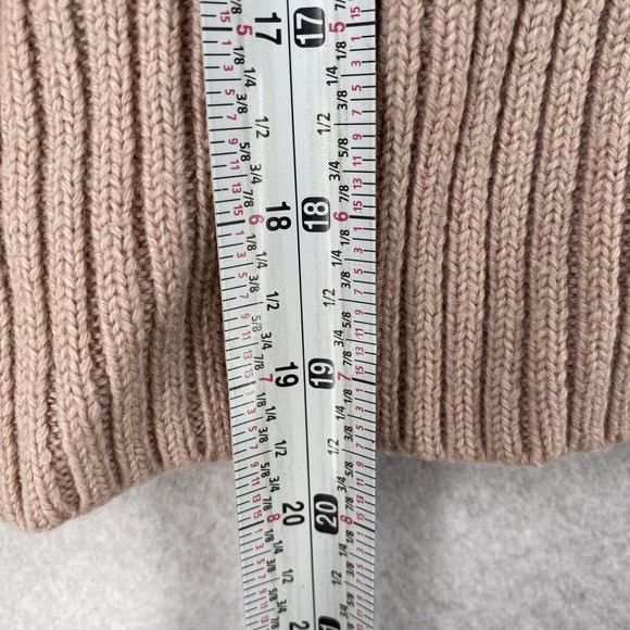Aritzia Babaton Sweater Womens LARGE Cowl neck Cropped Beige Merino‎ Wool - Picture 14 of 15